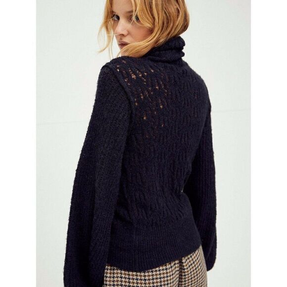 NWT FREE PEOPLE CONNIE TURTLENECK BALLOON SLEEVE PULLOVER SWEATER - Picture 2 of 3